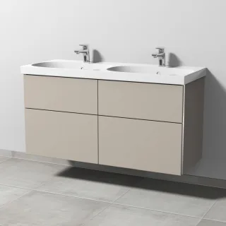 Sanipa 3way Waschtischunterbau zu Geberit Acanto Waschtisch mit 4 Auszügen, Kaschmir-Matt BP4201U