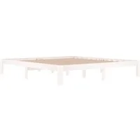 vidaXL Bett Massivholzbett Weiß 180x200 cm