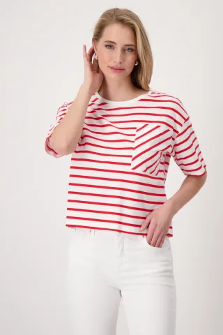 monari - Gestreiftes T-Shirt red ringel - Gr. - 44