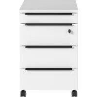 GERMANIA Rollcontainer Mailand, mit 4 Schubladen, optional mit Schubladendämpfung, Utensilienfach, 42x63 cm, Made in Germany