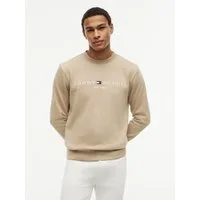 Tommy Hilfiger Sweatshirt TOMMY LOGO unifarben, casual, regular fit, Baumwollmix, Rundhals