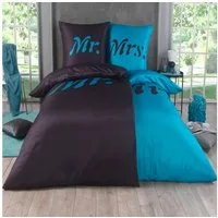 Kuscheli Partnerbettwäsche 2x 135x200 + 2x 80x80 cm atmungsaktiver Bettbezug, Partner Bettwäsche, Mikrofaser, 4 teilig, Für Allergiker geeignet, pflegeleicht, angenehm weicher Stoff