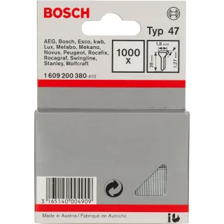 Bosch Tackernagel Typ 47, 1,8 x 1,27, 1000er-Pack - 1609200380