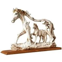 BAYLI Skulptur Stehendes galoppierendes Pferd - Kunstharzstatue für Zuhause - Pferdes