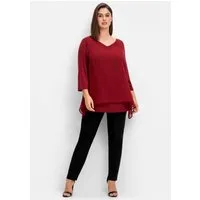 Sheego T-Shirt 3/4-Arm-Shirt 3/4-Arm mit Chiffon-Oberteil