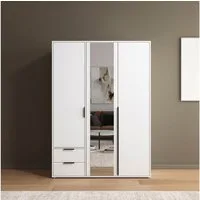 rauch Drehtürenschrank Kleiderschrank Schrank Garderobe Wäscheschrank NAGATA mit Spiegel (in 3 verschiedenen Ausstattungen BASIC/CLASSIC/PREMIUM) und Schubladen sowie Stangengriffen TOPSELLER MADE IN GERMANY