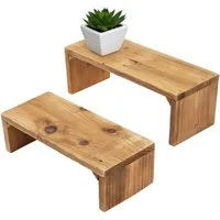 Spetebo Blumenhocker Pflanzenhocker aus recyceltem Holz (Set, 2 St., 2er Set), Gefertigt aus recyceltem Holz