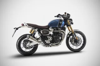 Sport Auspuff Komplettanlage ZARD Edelstahl Low Triumph Scrambler 1200 XC/XE Bj.2019-2020 EURO4 /ABE