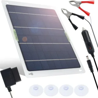 27×22CM Monocrystalline 10W Portable Solar Panel for Car Travel Boat Solar Battery Charger RV Accessories with Dual USB