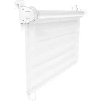 Doppelrollo Tag-Nacht Fensterrollo Klemmfix Zebrarollo mit Stopper, Furnify, ohne Bohren, Klemmfix, Kettenzug mit Stopper