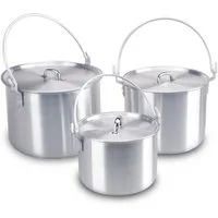 AceCamp Grilltopf Camping Topfset aus Aluminium, 3-teilig, 4L 8L 12L, Aluminium (Set, 3-tlg., 3 Töpfe in den Größen 4 L, 8 L und 12 L), 3-teilig, 4 L, 8 L, 12 L, Aluminium, leicht
