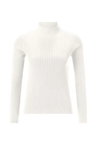 Rich & Royal - Turtle neck rib knit pearl white - Gr. - XL