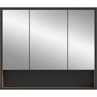 welltime Spiegelschrank LOCRI, Höhe 68 cm, 3 Spiegeltüren, 3 Einlegeböden, 1 offenes Fach (1-St., viel Stauraum, für perfekte Organisation) Badmöbel, Badschrank, Badhochschrank, Schrank, Bad, Badezimmer