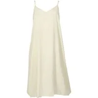 Guru-Shop Midikleid Midikleid, Sommerkleid, Trägerkleid - creme alternative Bekleidung