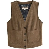 LAURA ASHLEY Lederweste Laura Ashley Westejacke aus Veloursleder (1-tlg)