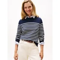 Tommy Hilfiger Strickpullover CO JERSEY MID GG LS GOLD BTN SWT mit goldfarbenen Knöpfen