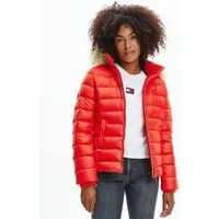 Tommy Jeans Daunenjacke BASIC HOODED DOWN JACKET mit Fellimitat an der Kapuze & Tommy Jeans Logo-Flag