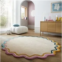 FLAIR RUGS Teppich LEO SCALLOP BORDER, rund, Höhe: 8 mm