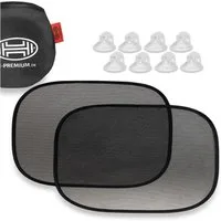 HEYNER Autosonnenschutz Auto-Sonnenschutz 48x30cm 2er Set Saugnäpfe Autofenster UV Schutz, (Set, 2-St)