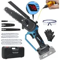XERSEK Akku-Kettensäge 8 + 6 Zoll Mini Kettensäge, Bürstenlose Mini Kettensäg Elektro Kettensägen, für Gartenscheren Astschere Holzschneiden (ohne Akku)