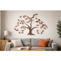 moebel-direkt-online Wanddekoobjekt Große Metalldekoration Baum mit Vögeln, detailreich, Breite 121cm