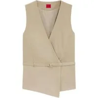 HUGO Kurzjacke HUGO Women RED natur,Casual,Baumwolle,Unifarben,V-Ausschnitt,Ärmellos,Regular Fit