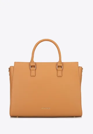 Wittchen Damen-Laptoptasche, 17 Zoll, Hellbraun, Kunstleder, Öko-Leder