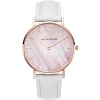 Paul Valentine Quarzuhr ROSE GOLD PINK SEASHELL WHITE