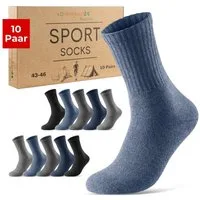 sockenkauf24 Tennissocken 10 Paar Damen & Herren Sportsocken atmungsaktiv Arbeitssocken Baumwolle