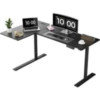 BBWL Computertisch Elektrischer höhenverstellbarer Schreibtisch mit 15 mm P2-Spanplatte (Packung, 2 AC + 2 USB Anschlüssen, Becherhalter & Kopfhörerhaken), 73–118 cm höhenverstellbar