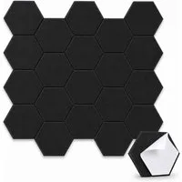 BlingBin Schallschutzpaneel sechseckige Schallschutz Wandpaneele, Akustikpaneele selbstklebend, BxL: 26x30 cm, 0,07 qm, (24er Set, 24-tlg., 300 x 260 mm) 3D Hexagon, Wandpaneele für Studio, Büro und Heimkino