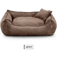 FAVRE Tierbett Hundebett Lucky mit abnehmbarem, waschbarem Cord-Bezug, 100% Polyester, verschiedene Größen, Gratis Kopfkissen