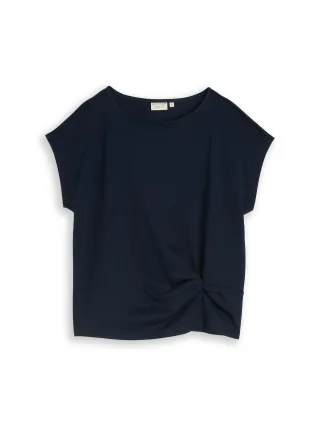 Tom Tailor - T-Shirt mit Knotendetail sky captain blue - Gr. - XL