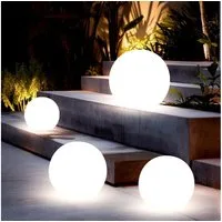 etc-shop LED Gartenleuchte, LED-Leuchtmittel fest verbaut, Steckleuchte Solar Außen Solarkugeln Set Garten