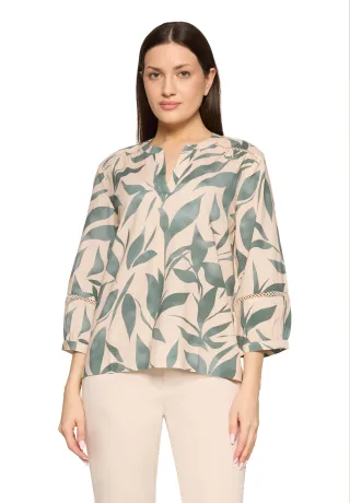Betty & Co - Schlupfbluse Nature/Green - Gr. - 40