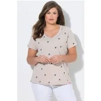 Laurasøn T-Shirt Shirt V-Ausschnitt 1/2 Arm Allover Print