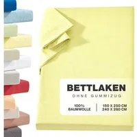 Carpe Sonno Betttuch Linon Haustuch Bettlaken ohne Gummizug Baumwolle Leintuch Laken Decke, Baumwolle, Gummizug: ohne, (1 Stück), Überwurf Bett Sofa Sessel Couch leichte Sommer Bettdecke 150x250