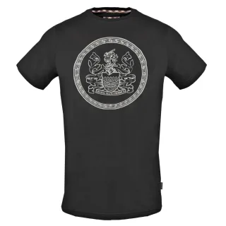 Aquascutum Kreis Aldis Logo Schwarzes T-Shirt