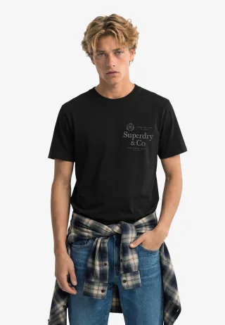 Superdry - 1954 Company T-Shirt in lockerer Passform dunkel marineblau - Gr. - S