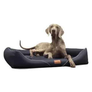 Tierlando ® Orthopädisches Hundebett WILLIAM Easy-Clean | Luxus Hundesofa schwarz 90 cm, 22 cm, 75 cm