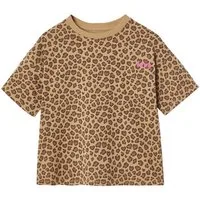 vertbaudet Kurzarmshirt Bedrucktes Mädchen T-Shirt, leichte Oversized-Form