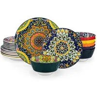 vancasso Geschirr-Set Tafelservice für 4/6 Personen, Porzellan, BOHO-Stil (18-tlg), 6 Personen, Porzellan