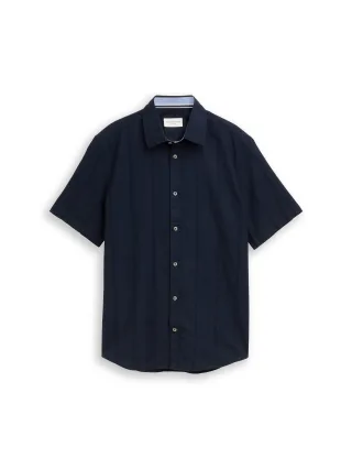 Tom Tailor - Regular Fit Kurzarmhemd sky captain blue - Gr. - L
