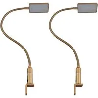 kalb Bettleuchte 4W LED Bettleuchte Leseleuchte Nachttischlampe Leselampe flexibel, 2er Set messing matt, warmweiß