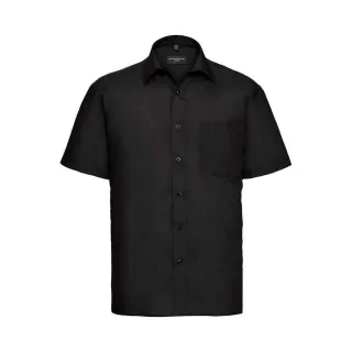 Russell Collection - Formelles Hemd Pflegeleicht für Herren kurzärmlig (Schwarz)