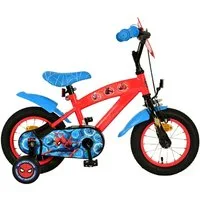 Volare Kinderfahrrad 12 Zoll Kinder Fahrrad Rad Disney Marvel Spiderman Volare 21283-SACB, 1 Gang, Rücktritt, Stützräder,Kettenschutz,Schutzbleche