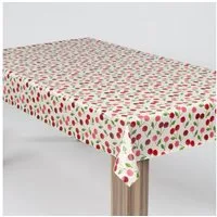 laro Tischdecke laro Wachstuch-Tischdecke Wachstischdecke Kirsche Rot Weiß