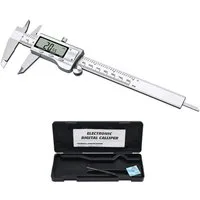 Bolwins Messschieber H35C Digital Messschieber Schieblehre LCD Edelstahl Messschieber 150mm, 1, max. 150 mm, Set, 1-St., inkl. Aufbewahrungsbox und Ersatzbatterie, Digitaler Messschieber, Hohe Messgenauigkeit, Großes LCD-Display