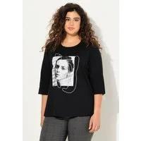 Ulla Popken T-Shirt Shirt bedruckt Rundhals 3/4-Arm