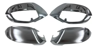 KOMPLETTE Gehäuse ALU Look Spiegel Kappen Außenspiegel SET für Audi A7 4G 10-17
